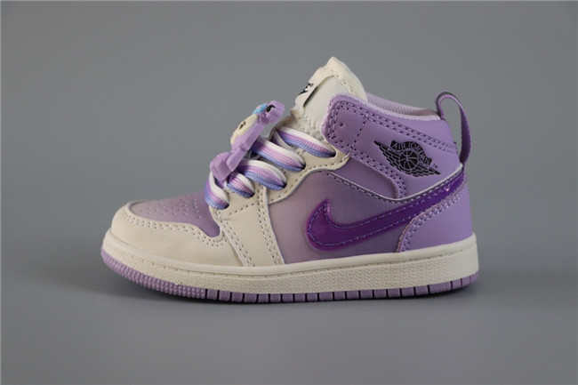 Youth Running Weapon Air Jordan 1 Purple/Cream Shoes 0104